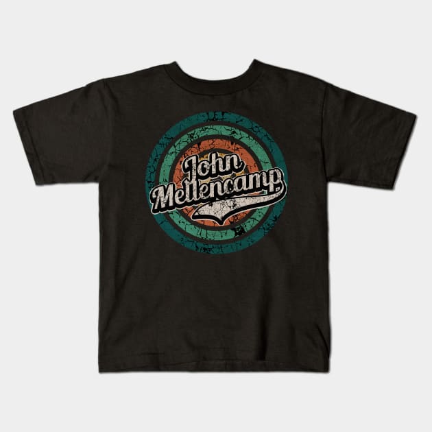 John Mellencamp // Retro Circle Crack Vintage Kids T-Shirt by People Mask